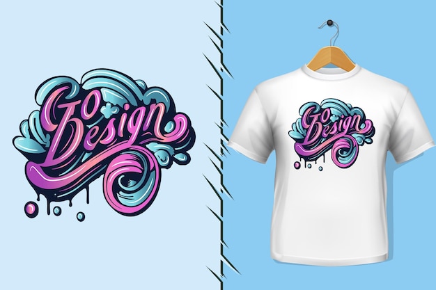 футболка и одежда модный красочный типографский дизайн