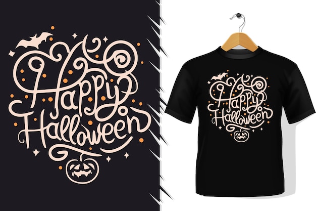 футболка и одежда модные цитаты на Хэллоуин красочный типографический дизайн