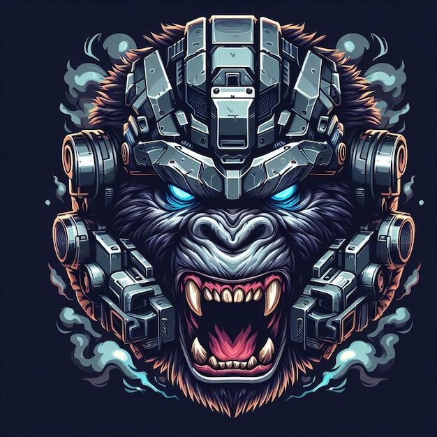 tshirt artwork ape warrior