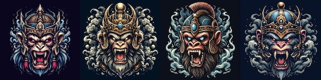 tshirt artwork ape warrior