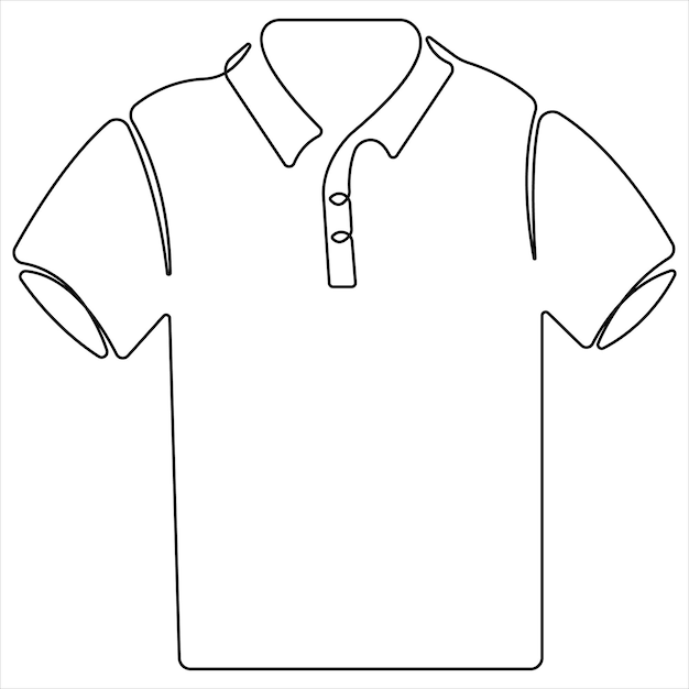 Tshirt clothes one line art continuous single line editable