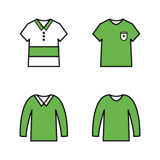 tshirt color Icon vector template logo trendy collection flat design