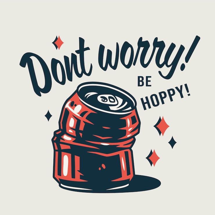 Vector tshirt colored print with craft lager beer crumpled can bavarian oktoberfest