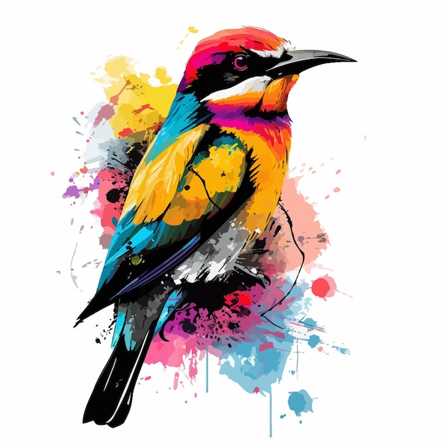 Tshirt_design_brush_drawing_bird_with_color