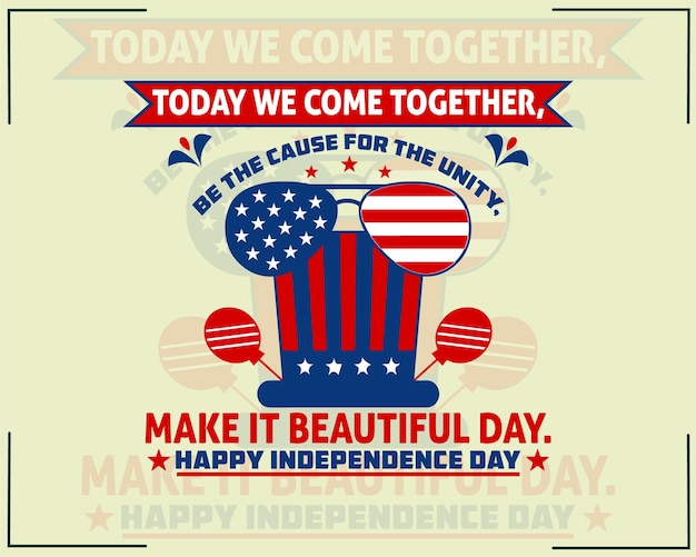 Tshirt design for independence day premium vector