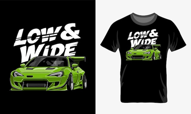 Tshirt design on a Japanese high performance car illustration