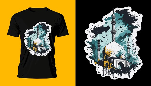 Tshirt design Mosque Islamic Halal