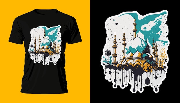 Tshirt design Mosque Islamic Halal