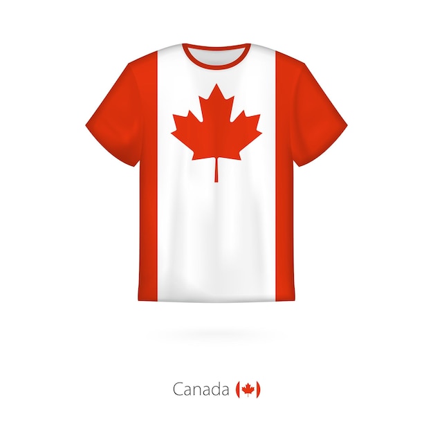 Tshirt design with flag of canada tshirt vector template