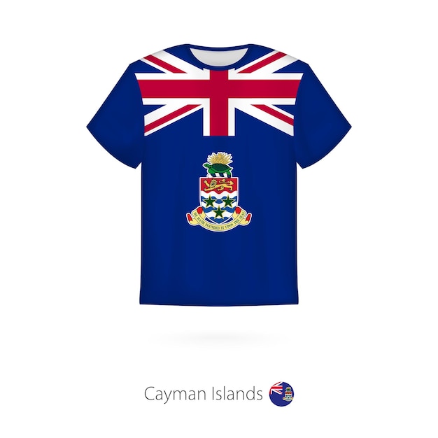 Tshirt design with flag of Cayman Islands Tshirt vector template