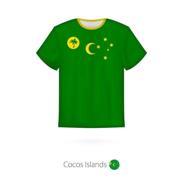 Tshirt design with flag of cocos islands tshirt vector template