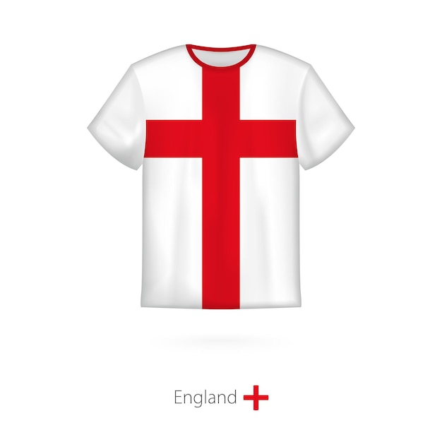 Дизайн футболки с флагом Англии Векторный шаблон футболки