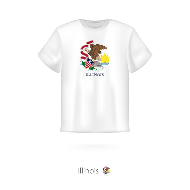 Tshirt design with flag of illinois us state tshirt vector template