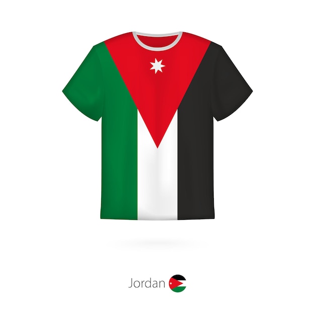 Tshirt design with flag of Jordan Tshirt vector template