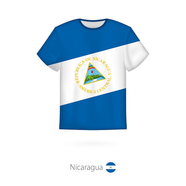 Tshirt design with flag of Nicaragua Tshirt vector template