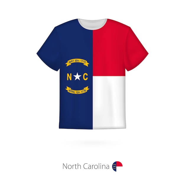 Tshirt design with flag of north carolina us state tshirt vector template