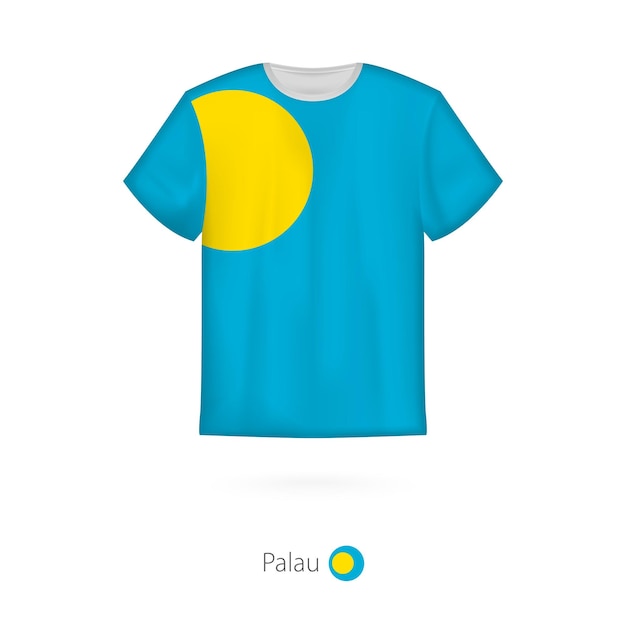 パラオの旗とTシャツのデザインTシャツベクトルテンプレート