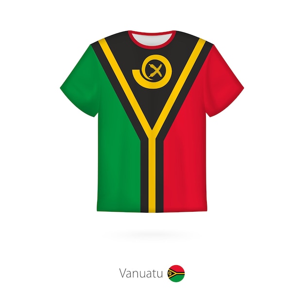 バヌアツの旗とTシャツのデザインTシャツベクトルテンプレート