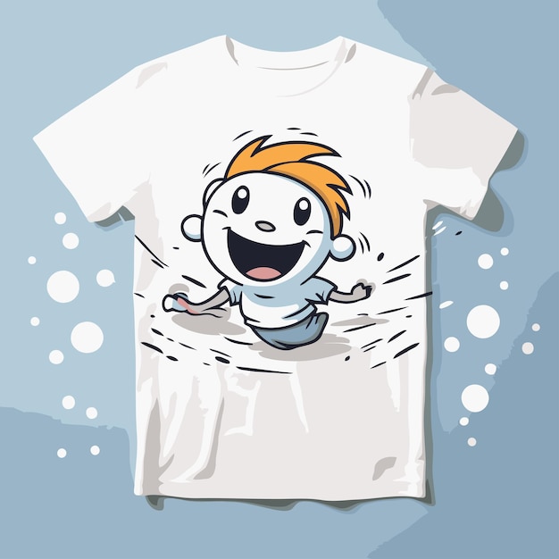 Vector tshirt design with funny cartoon character vector illustration tshirt design template