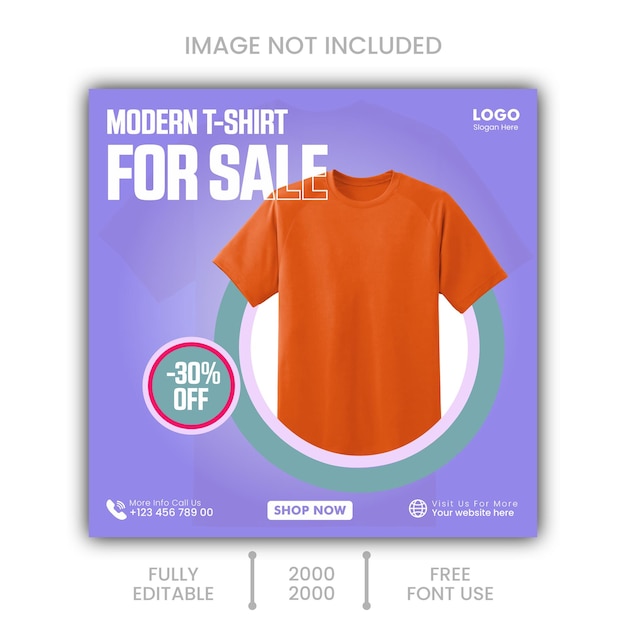 Tshirt fashion sale social media Instagram post template