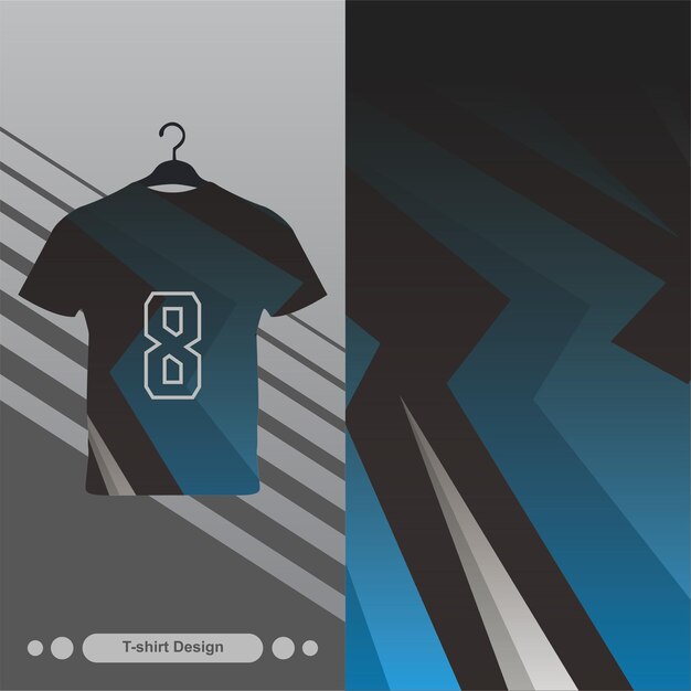 Vettore design di una maglietta o di una maglia da calcio con il numero 8 sul retro
