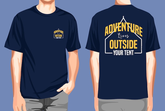 Vector tshirt front and back  adventure lives outside your tent