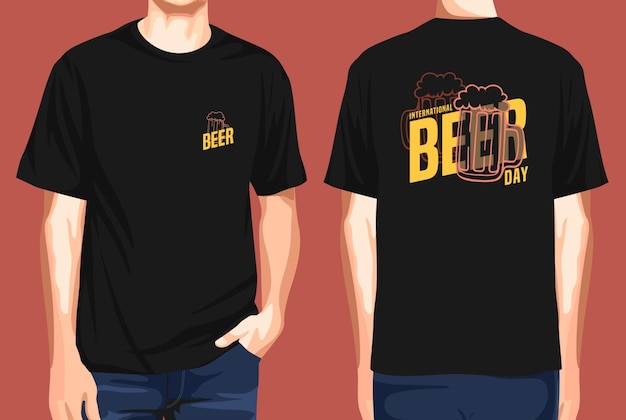 Vector tshirt front and back  international beer day