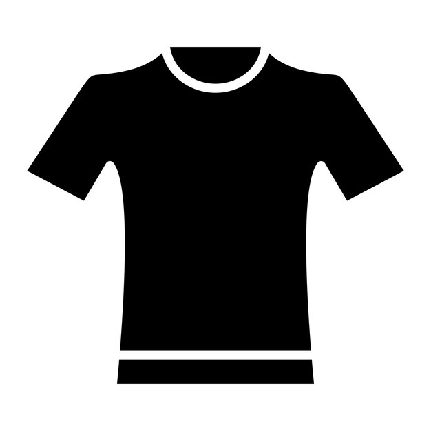 Vector tshirt glyph solid black illustration