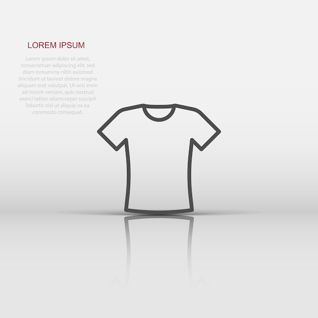 Tshirt icon in flat style Casual clothes vector illustration on white isolated background Polo wear business concept