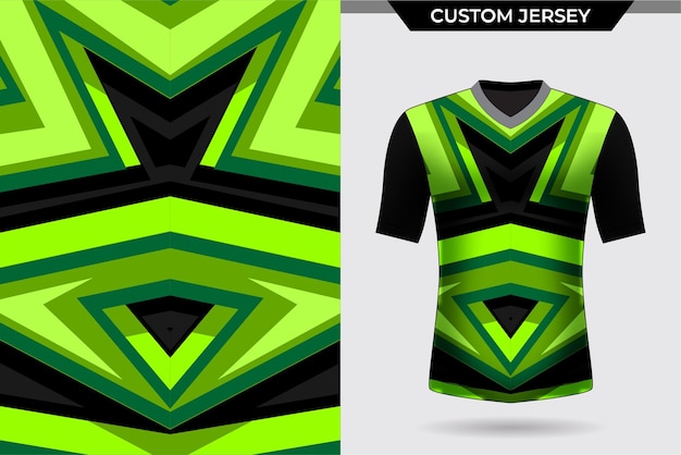 Tshirt jersey template modern clean geoemtric neon green and black