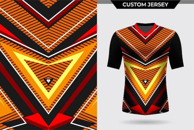 Tshirt jersey template modern clean triangle red orange and yellow