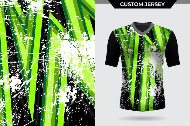 Tshirt jersey template modern rustic neon green and black