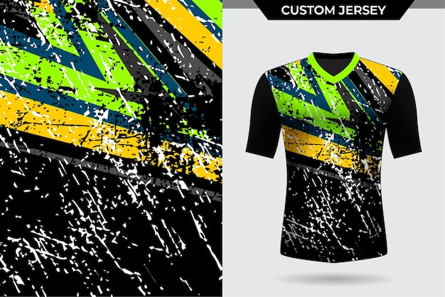 Tshirt jersey template modern rustic neon green yellow and black