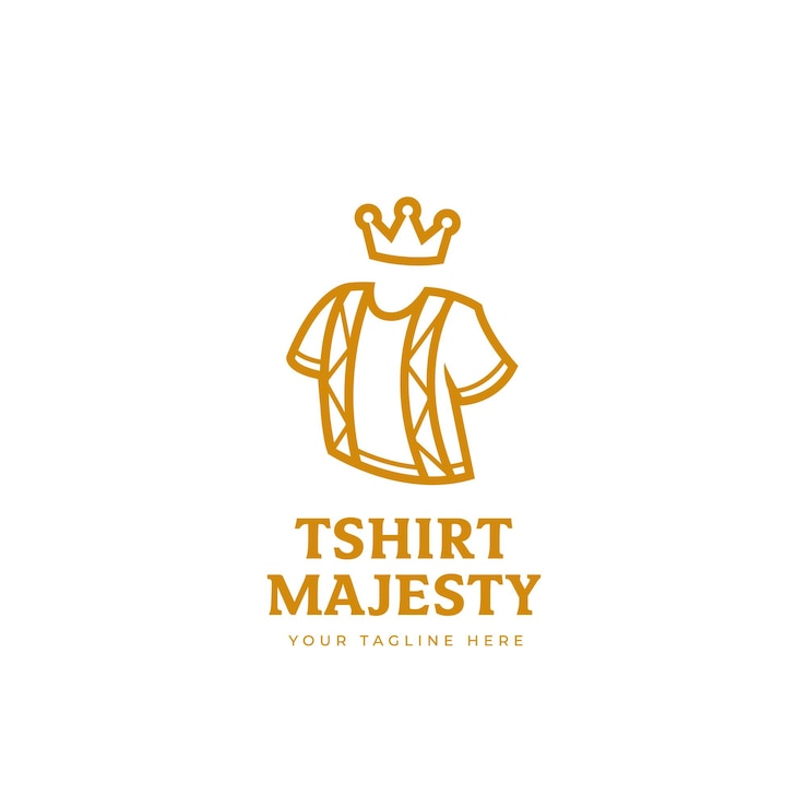 Vector tshirt majesty king logo, premium luxury royal tee kingdom logo icon