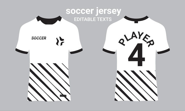 Tshirt mockup abstract sport jersey design for football soccer black white color Illustration