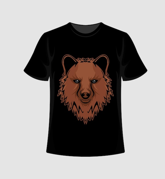 Вектор Дизайн медведя макета футболки