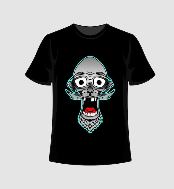 tshirt mockup oldman karakter ontwerp