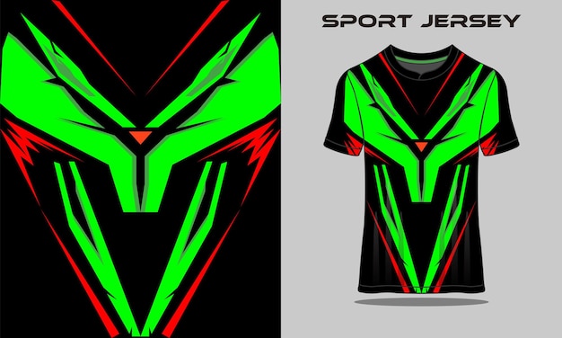 Tshirt mockup template jersey racing sport gaming design\
premium vector