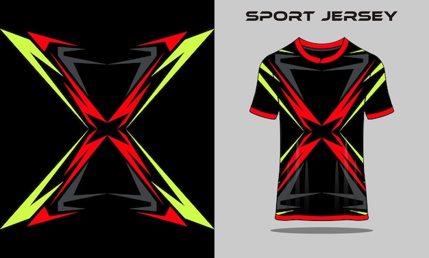 Tshirt mockup template jersey racing sport gaming design\
premium vector