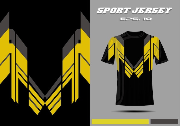 Modello di mockup di tshirt design di gioco sportivo da corsa in jersey