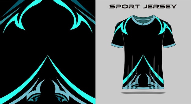 Vector tshirt mockup template jersey racing sport gaming design