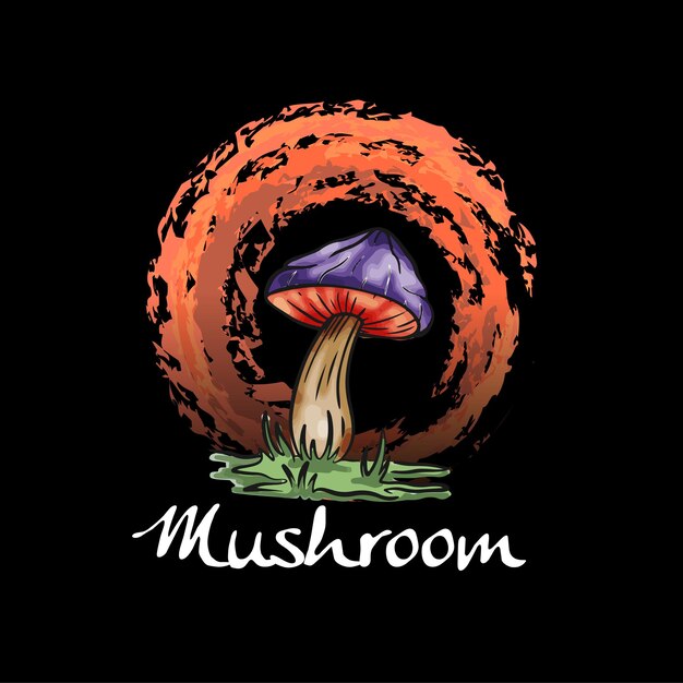 Tshirt mushroom mascot logo