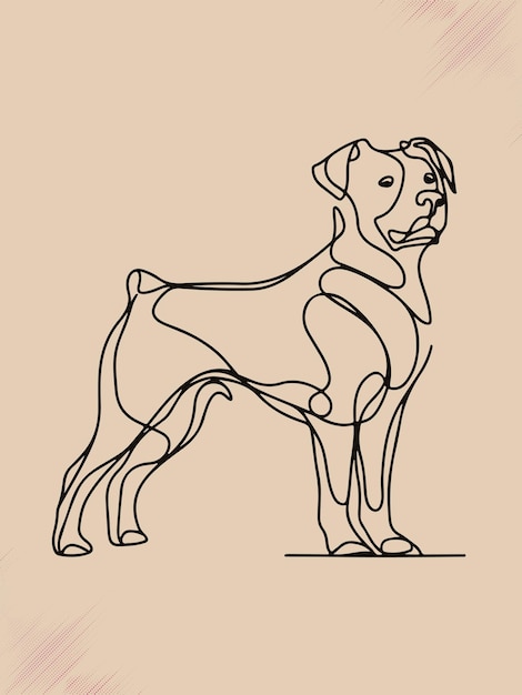 Vector tshirt one line dog art design