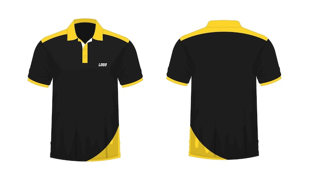 Vector tshirt polo geel en zwart sjabloon voor ontwerp op witte achtergrond vector illustratie eps 10