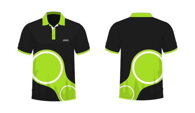 白い背景のベクトル図eps10のデザインのtシャツポロ緑と黒のテンプレート