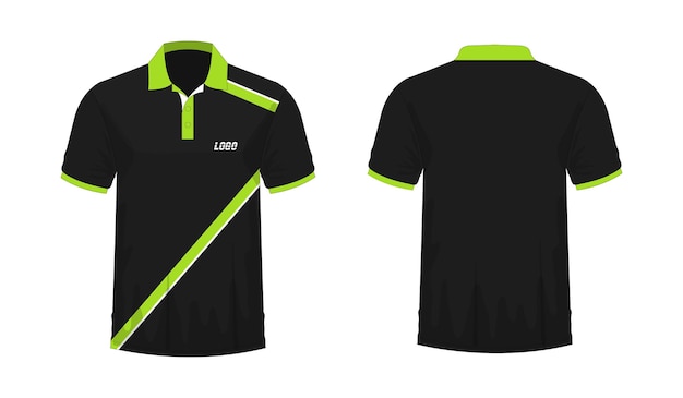 Tshirt polo green and black template for design on white background vector illustration eps 10