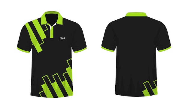 Tshirt polo groen en zwart sjabloon voor ontwerp op witte achtergrond vector illustratie eps 10