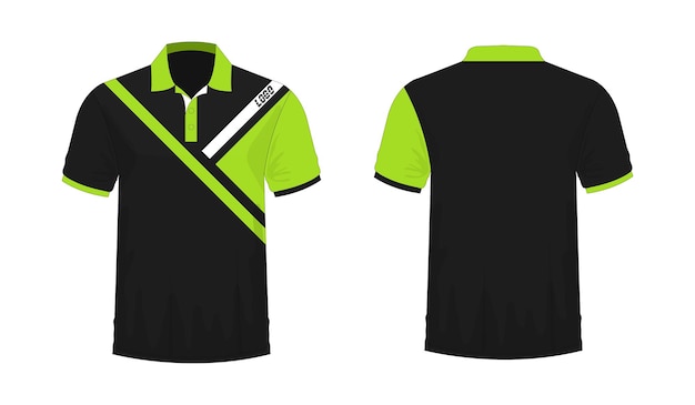 Tshirt polo groen en zwart sjabloon voor ontwerp op witte achtergrond vector illustratie eps 10