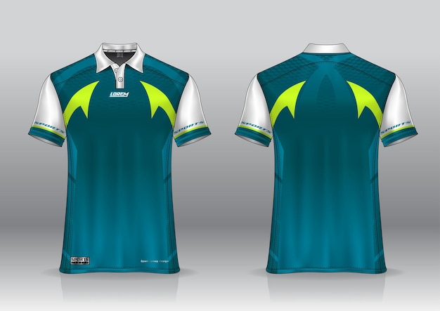 Vector tshirt polo sport design golf jersey mockup for uniform template