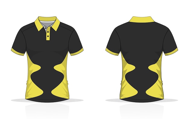 Vector tshirt polo template yellow